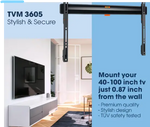 Load image into Gallery viewer, TVM 3605 Fixed Flat TV Wall Mount Bracket for 40-100 Inch TVs, Holds Maximum 75 kg TVs, Maximum VESA 600 x 400, Universal Compatibility, Distance from The Wall Only 2.2 cm