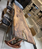 Load image into Gallery viewer, Unique Live Edge Resin Dining Table Top San - Natural Walnut Wood