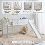 Load image into Gallery viewer, Vanilla Loft Single Bed with Slide and Climbing Ladder - 90x200 cm-GCC Home Center