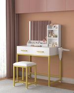 Load image into Gallery viewer, Vanity Desk Chair Set with Mirror-GCC Home Center