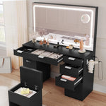 Load image into Gallery viewer, Vanity Desk Set with Large LED Lighted Mirror & Power Outlet, 11 Drawers and Magnifying Glass-GCC Home Center
