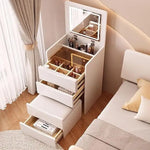 Load image into Gallery viewer, Vanity Mirror with Lights Makeup Desk 90° Folding Vanity Set with Drawers and Stool Storage Dressing Table-GCC Home Center
