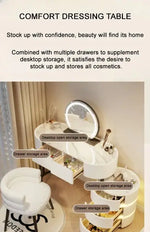 Load image into Gallery viewer, Vanity Table Set with LED Mirror, Storage Drawers, and Chair-GCC Home Center