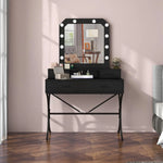 Load image into Gallery viewer, Vanity Table with Lighted Mirror, Modern Makeup Vanity Table with 10 Lights Makeup Desk 4 drawer Storage-GCC Home Center