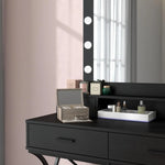 Load image into Gallery viewer, Vanity Table with Lighted Mirror, Modern Makeup Vanity Table with 10 Lights Makeup Desk 4 drawer Storage-GCC Home Center