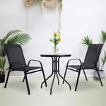 Load image into Gallery viewer, Vital Outdoor Patio Bistro Set – Black Wicker Chairs & Round Table for Elegant and Comfortable Small Space Dining, Relaxation, and Outdoor Enjoyment (VI-DNS-13)