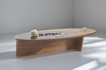 Load image into Gallery viewer, Walnut Coffee Table - Engineered Wood With Tempered Glass