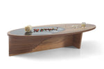 Load image into Gallery viewer, Walnut Coffee Table - Engineered Wood With Tempered Glass