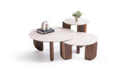 Load image into Gallery viewer, Walnut Travertine Coffee Table Set of 3