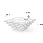 Load image into Gallery viewer, White Coffee Table With Tempered Glass Top