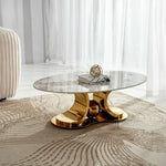 Load image into Gallery viewer, White & Gold Modern Coffee Table