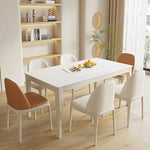 Load image into Gallery viewer, Whitewood Modern Slate Rectangle Dining Table Set with Four Legs and Solid Back Chairs , For 4 , Table & Chair(s), 5 Piece Set, Orange-GCC Home Center