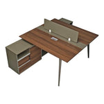 Load image into Gallery viewer, Workstation For Two People (x2) with Side Drawers - Brown-GCC Home Center