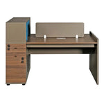 Load image into Gallery viewer, Workstation For Two People (x2) with Side Drawers - Brown-GCC Home Center