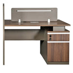 Load image into Gallery viewer, Workstation For Two People (x2) with Side Drawers - Brown-GCC Home Center