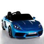 Load image into Gallery viewer, XL 24V 2-Seater Electric Ride-On Porsche Style Kids Sports Car - Blue ā Power, Space and Adventure for Two!