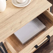 1 Drawer Night Stand – Natural & Black (Melamine Finish)