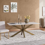 1+6 Seater Dining Set with Brera Chairs – Gold