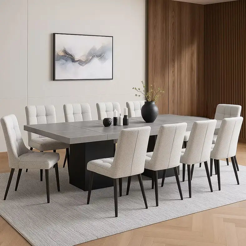 10 Seater Grey Mist Dining Set with Boca Chairs – Arabian Mall