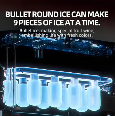 1.2L Portable Countertop Ice Maker Machine 12kg/24H, 9 Bullet Ice Cubes in 6 Minutes, Large & Small Ice Size Selection, Self-Cleaning Ice Maker with Ice Basket, Scoop & Ice Bags, Compact Ice Machine for Home Kitchen Office Bar Party