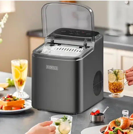 1.2L Portable Countertop Ice Maker Machine 12kg/24H, 9 Bullet Ice Cubes in 6 Minutes, Large & Small Ice Size Selection, Self-Cleaning Ice Maker with Ice Basket, Scoop & Ice Bags, Compact Ice Machine for Home Kitchen Office Bar Party