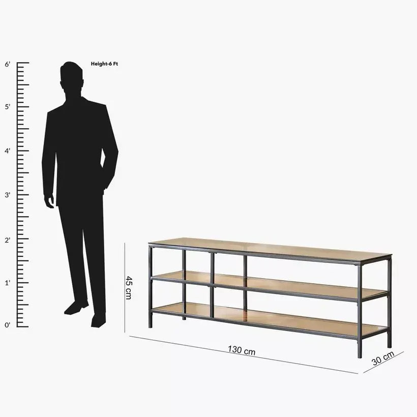 1.3 Metre Glass Top TV Unit for TVs up to 55 inches