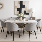 Load image into Gallery viewer, 1+6 Seater Dining Set with Brera Chairs – Gold