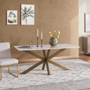 1+6 Seater Dining Set with Brera Chairs – Gold