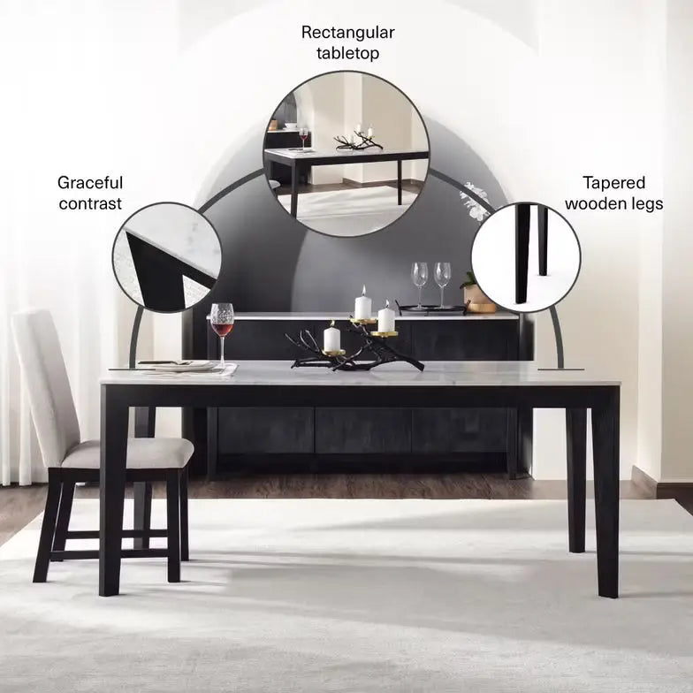 1+6 Seater Dining Set with Elke Chairs Package
