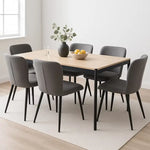 Load image into Gallery viewer, 1+6 Seater Dining Set with Narumi Chairs – Natural Black