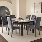 Load image into Gallery viewer, 1+6 Seater Marble Dining Set with Elke Chairs – White (Marble Top)