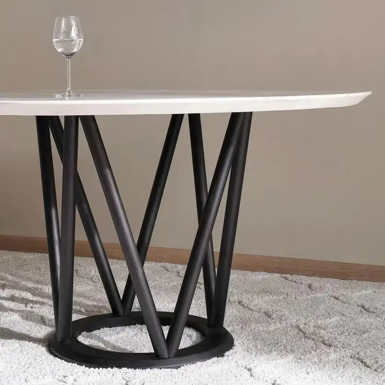 1+6 Seater Round Dining Set with Corina Chairs – White