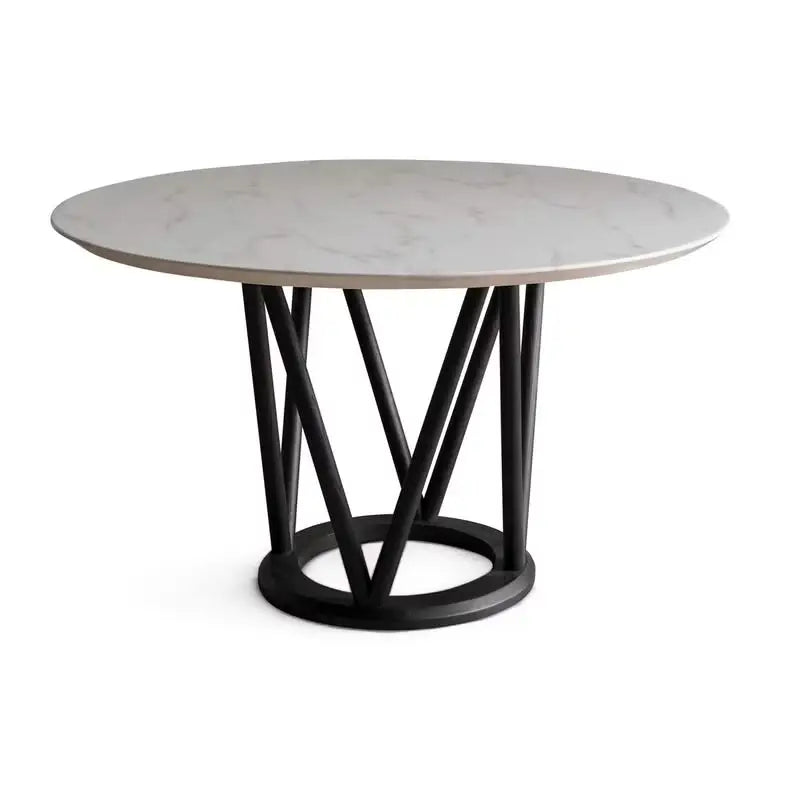 1+6 Seater Round Dining Set with Corina Chairs – White