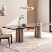 1+8 Seater Dining Set with Hemper Chairs, Engineered Wood Frame – Brown