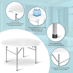 Load image into Gallery viewer, 1.8M (6 Ft) Round Folding Card Table For Indoor And Outdoor – White