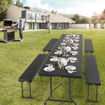 Load image into Gallery viewer, 1.8M Folding Lightweight Trestle Camping Table – Black (180×75×75cm)