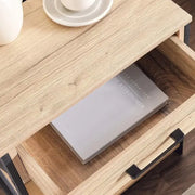 1 Drawer Night Stand – Natural & Black (Melamine Finish)