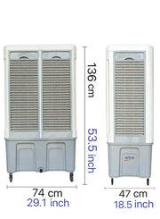 120L Heavy‑Duty Evaporative Air Cooler – 550W Industrial Cooling Fan, 3 Wind Speeds, Automatic Swing, Large Water Tank, Portable Floor‑Standing Home & Outdoor Cooler