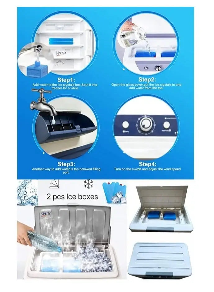 120L Heavy‑Duty Evaporative Air Cooler – 550W Industrial Cooling Fan, 3 Wind Speeds, Automatic Swing, Large Water Tank, Portable Floor‑Standing Home & Outdoor Cooler