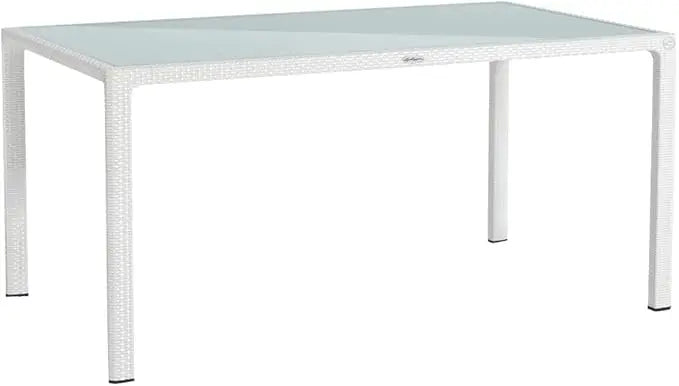 160 x 90 cm Dining Table - Rattan Look White-GCC Home Center