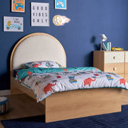 Upholstered Headboard Single Bed - 120x200 cm-GCC Home Center