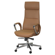 Ergonomic Design High Back Arm Office Chair - Brown Color-GCC Home Center