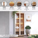 Load image into Gallery viewer, 2-Door Curio Cabinet with LED Light