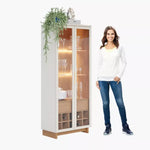 Load image into Gallery viewer, 2-Door Curio Cabinet with LED Light