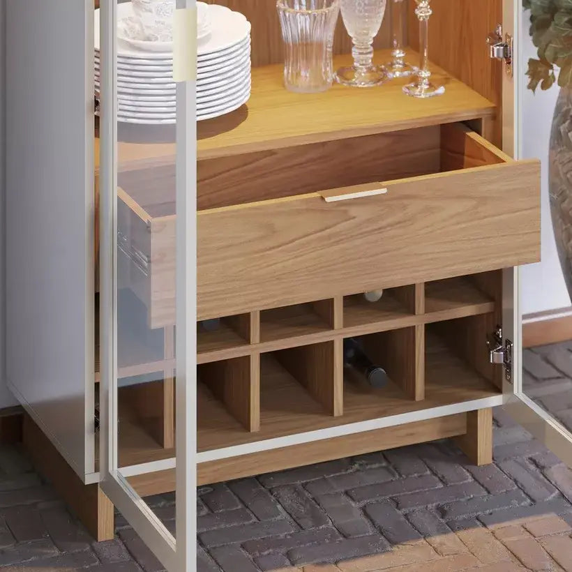 2-Door Curio Cabinet with LED Light