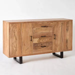 Load image into Gallery viewer, 2-Door Live Edge Solid Wood Sideboard with 3 Drawers