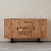 2-Door Live Edge Solid Wood Sideboard with 3 Drawers
