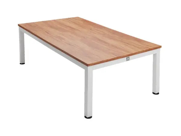 2-in-1 dining pool table 7ft with light brown wooden top white metal legs and black rubber feet for dining and playing