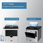 Load image into Gallery viewer, 2 in 1 Ice Maker Machine with Cold Water Dispenser, 12pcs S/M/L Size Ice Cube ready in 10 Minutes, 48LBS/24H,Stainless Steel Ice Machine with Ice Scoop,1 Year Warranty