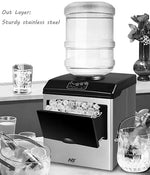 Load image into Gallery viewer, 2 in 1 Ice Maker Machine with Cold Water Dispenser, 12pcs S/M/L Size Ice Cube ready in 10 Minutes, 48LBS/24H,Stainless Steel Ice Machine with Ice Scoop,1 Year Warranty